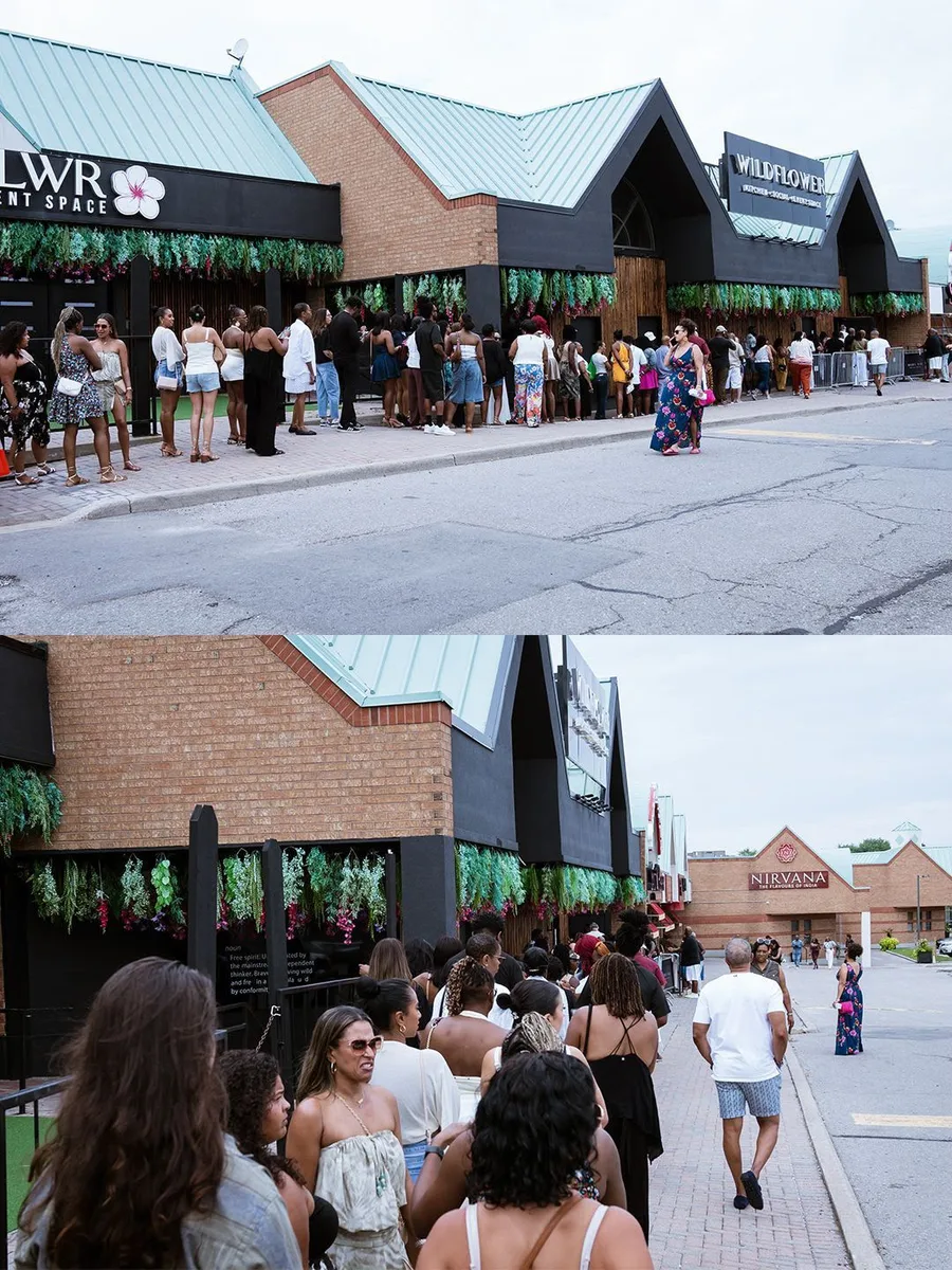 Guests gathering outside the Soul Food Sunday event venue